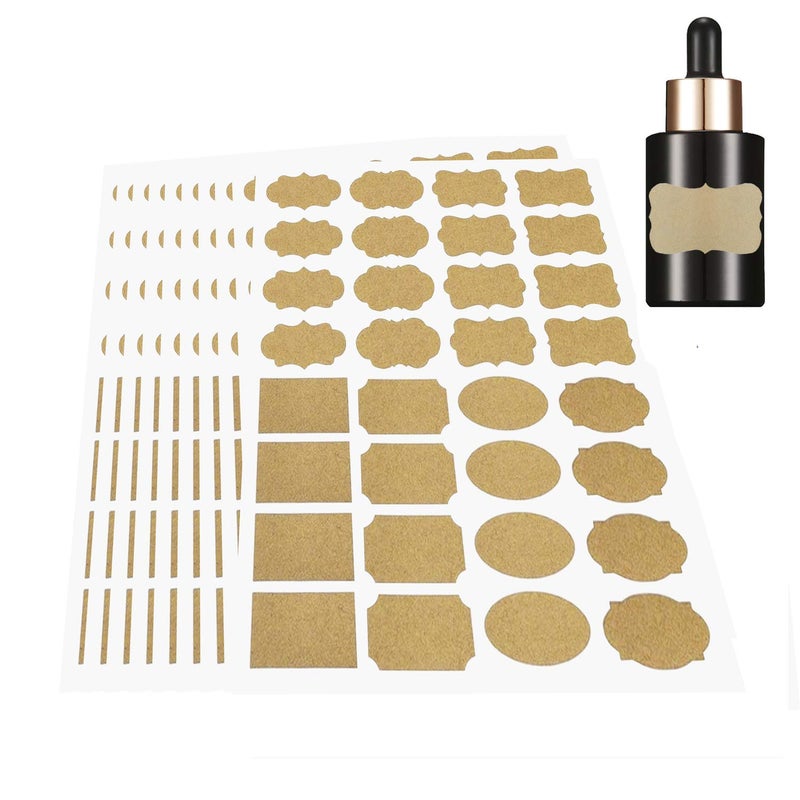 DOCA 320pcsï¼ŒStickers Labels Fancy Kraft Paper,for Essential Oil Bottle, Spice Bottle, Glass, Cups, Containers, Canisters 10 Sheets of Labels, 320pcs - Image 2